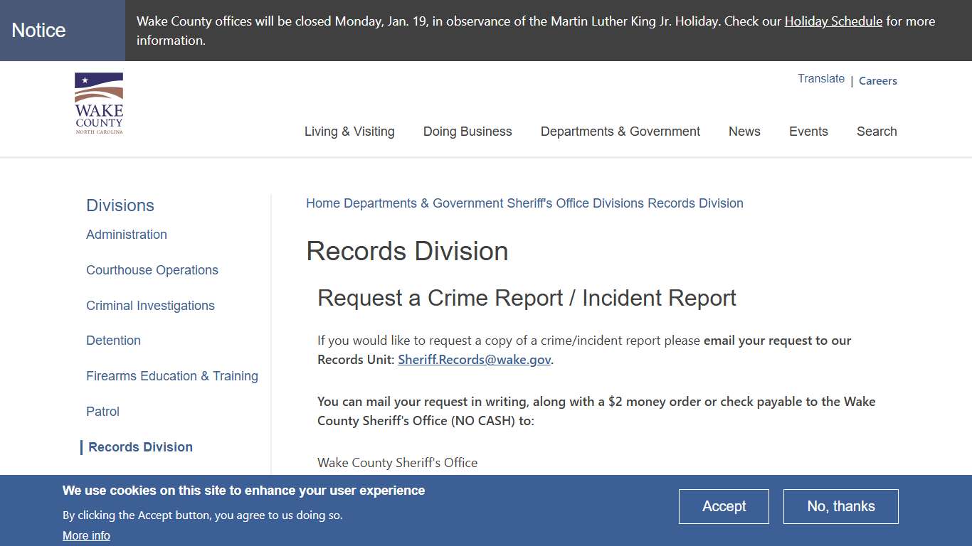 Records Division | Wake County Government