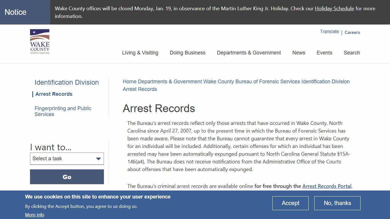 Arrest Records | Wake County Government