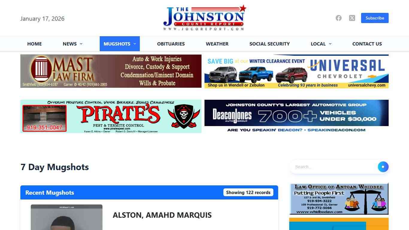 7 Day Mugshots – JoCo Report